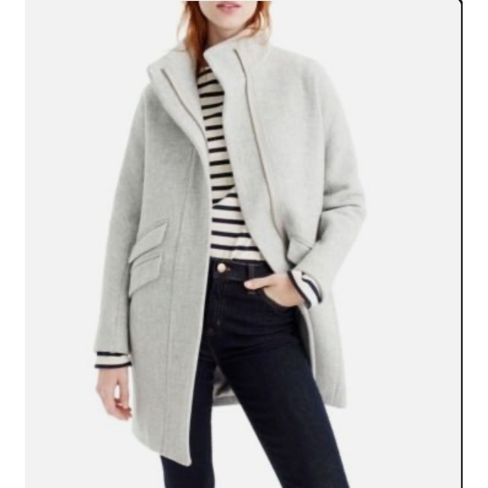 J. Crew Cocoon Coat Womens 20 Gray Italian Stadium Cloth Wool Blend Classic